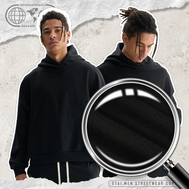 Damen Weit geschnittener Kapuzenpullover mit verkürztem Saum und Kängurutasche Nord Taschen