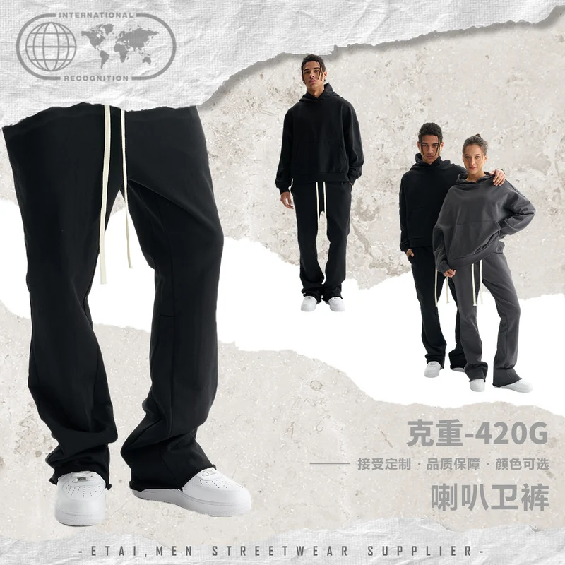 Damen Schlaghose aus French-Terry mit weitem Bein und Kordelzug Nord Taschen
