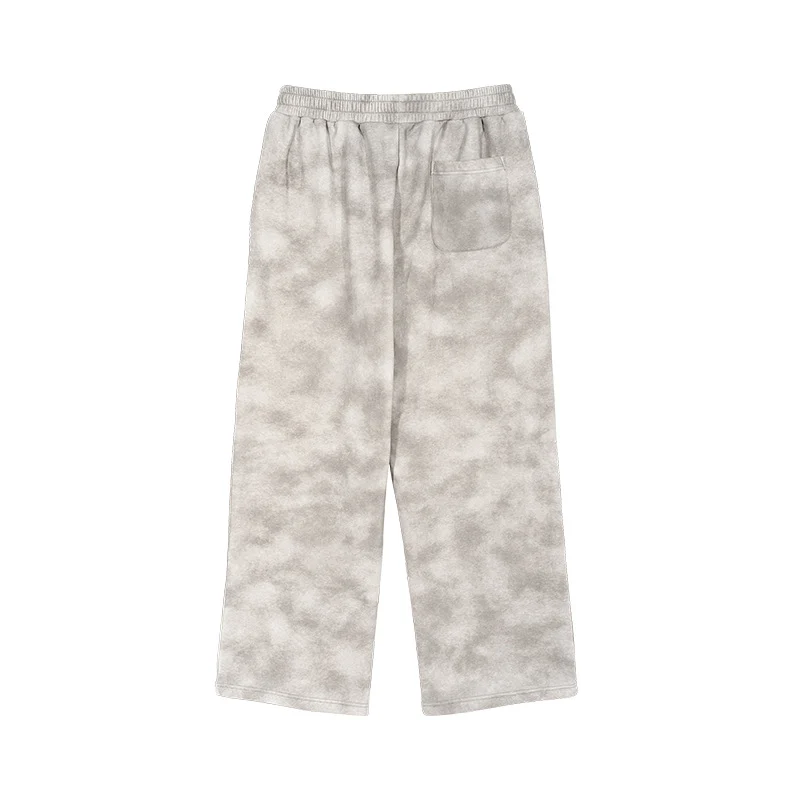 Damen Lässige Sweathose mit geradem Bein, Batik-Effekt und elastischem Bund Nord Taschen