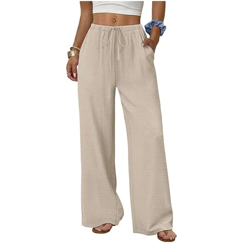 Damen Lounge-Hose mit weitem Bein, elastischem Bund und Eingrifftaschen Nord Taschen