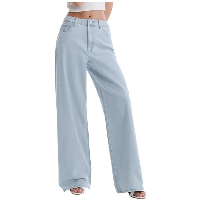 Damen High‑Waist weite Palazzo‑Hose aus leichtem Stretchstoff Nord Taschen