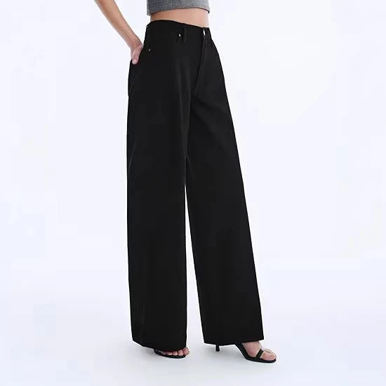 Damen High‑Waist weite Palazzo‑Hose aus leichtem Stretchstoff Nord Taschen