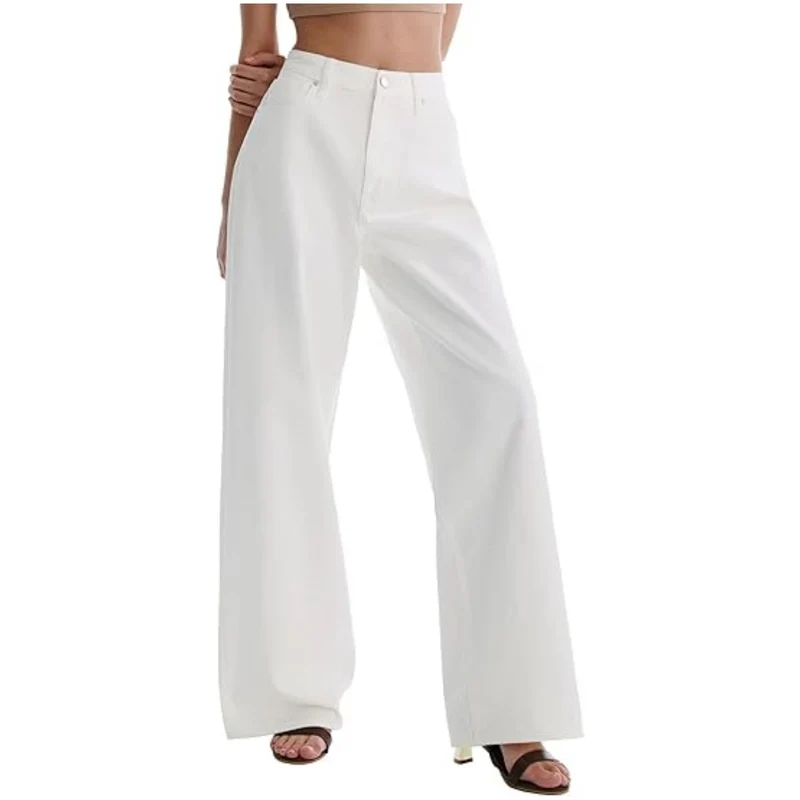 Damen High‑Waist weite Palazzo‑Hose aus leichtem Stretchstoff Nord Taschen