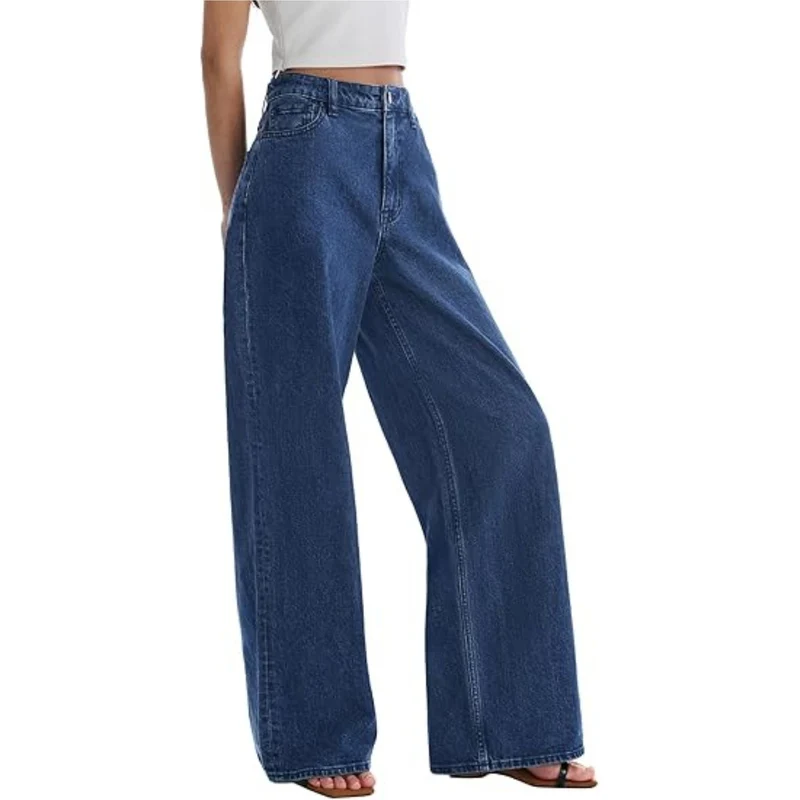 Damen High‑Waist weite Palazzo‑Hose aus leichtem Stretchstoff Nord Taschen