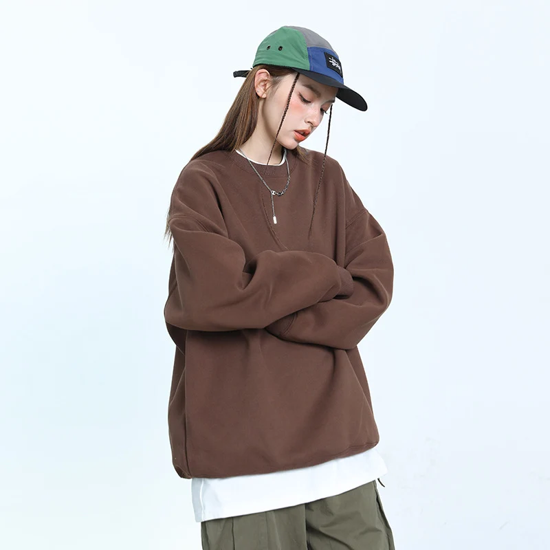 Unisex Oversize Baumwoll-Sweatshirt mit Rundhalsausschnitt und breiten Bündchen Nord Taschen