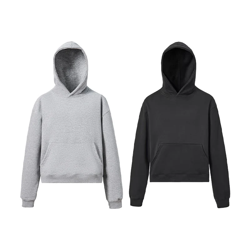 Unisex Kapuzenpullover aus weichem Baumwoll-Fleece mit Kängurutasche und verkürzter Silhouette Nord Taschen