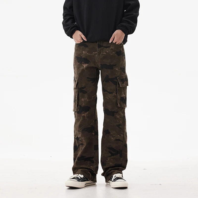 Unisex Cargohose im weiten Marlene-Cut mit Camouflage-Print und großen Pattentaschen Nord Taschen