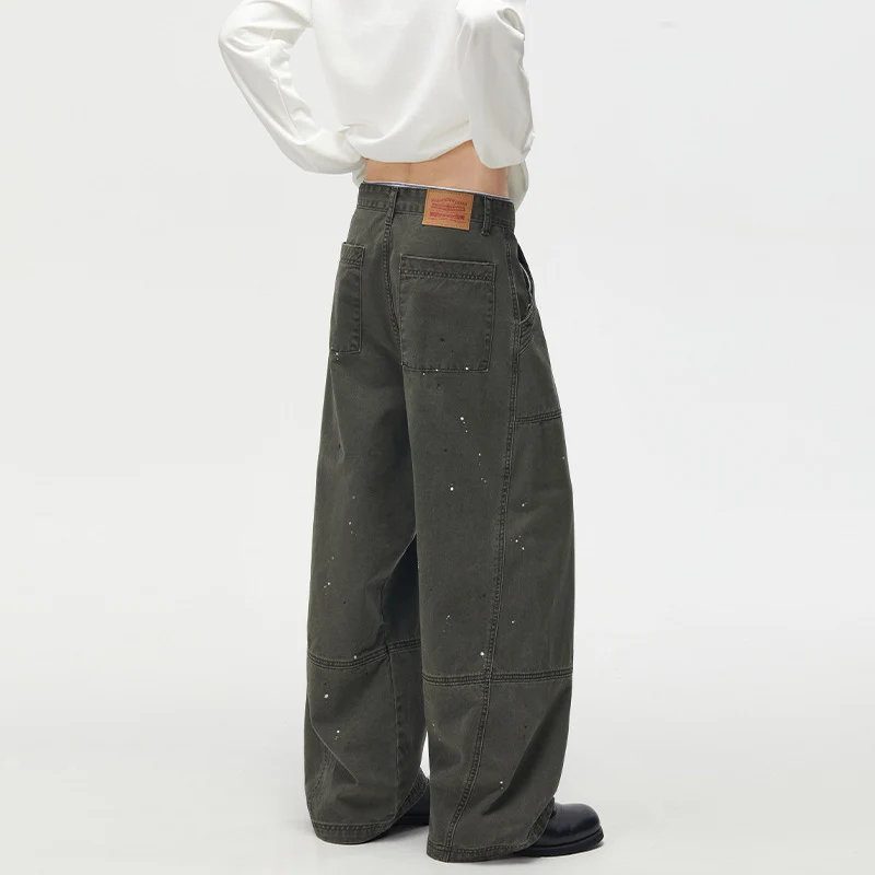 Herren Weitgeschnittene Utility‑Palazzo‑Hose aus schwerem Baumwoll‑Twill mit ergonomischen Knieabnähern Nord Taschen