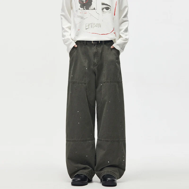 Herren Weitgeschnittene Utility‑Palazzo‑Hose aus schwerem Baumwoll‑Twill mit ergonomischen Knieabnähern Nord Taschen
