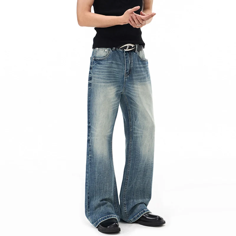 Herren Weitgeschnittene Schlagjeans im Vintage‑Flair mit tiefer Bundlinie und natürlichen Fade-Details Nord Taschen
