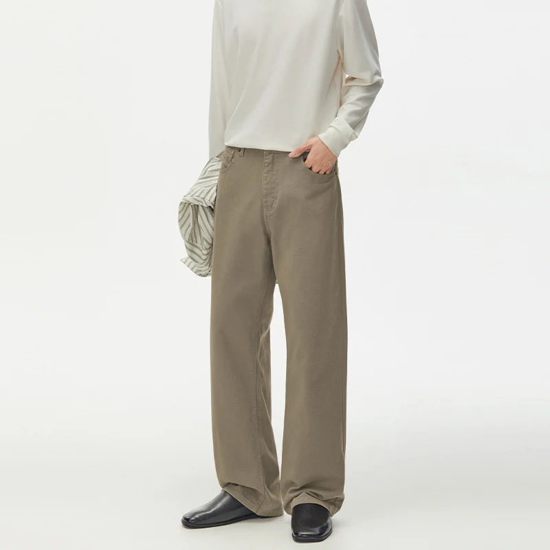 Herren Weitgeschnittene Chinohose aus Baumwoll-Twill mit tiefem Schritt Nord Taschen