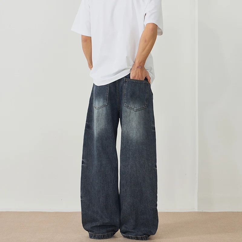 Herren Weitfallende Paneel-Denim-Jeans im Baggy-Schnitt mit verlängertem Saum Nord Taschen