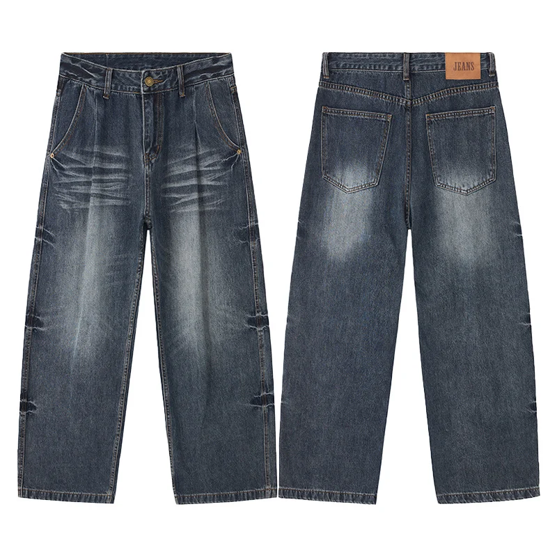 Herren Weitfallende Paneel-Denim-Jeans im Baggy-Schnitt mit verlängertem Saum Nord Taschen