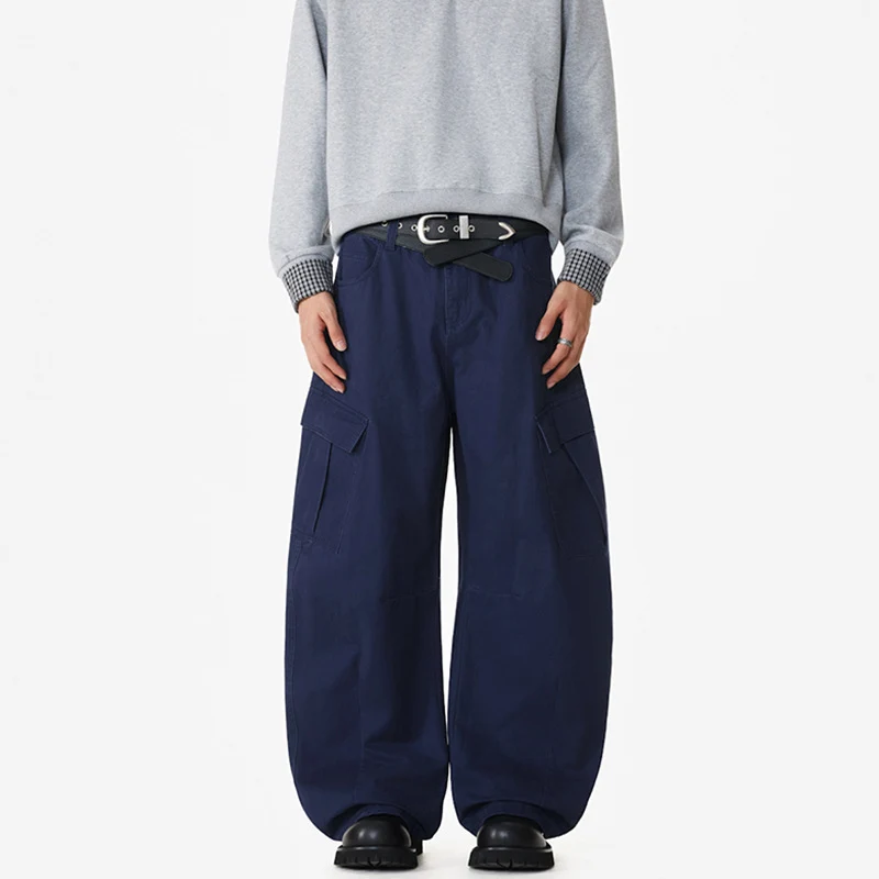 Herren Weite Workwear-Cargo-Palazzohose aus Baumwoll-Canvas mit verstärkten Kniepartien und geräumigen Klappentaschen Nord Taschen