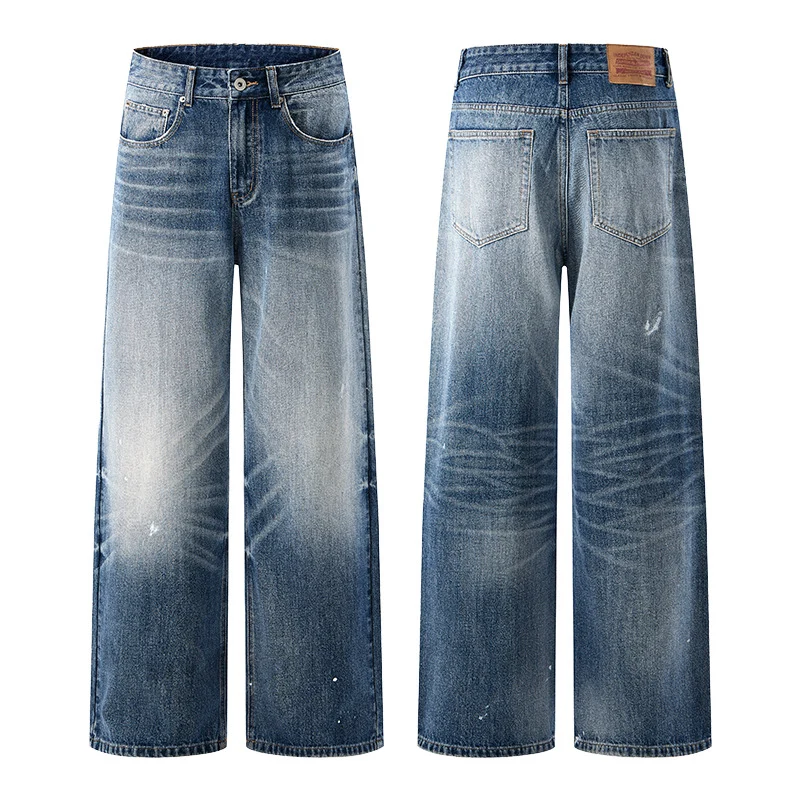 Herren Weite Vintage-Jeans im Palazzoschnitt mit Used-Finish Nord Taschen