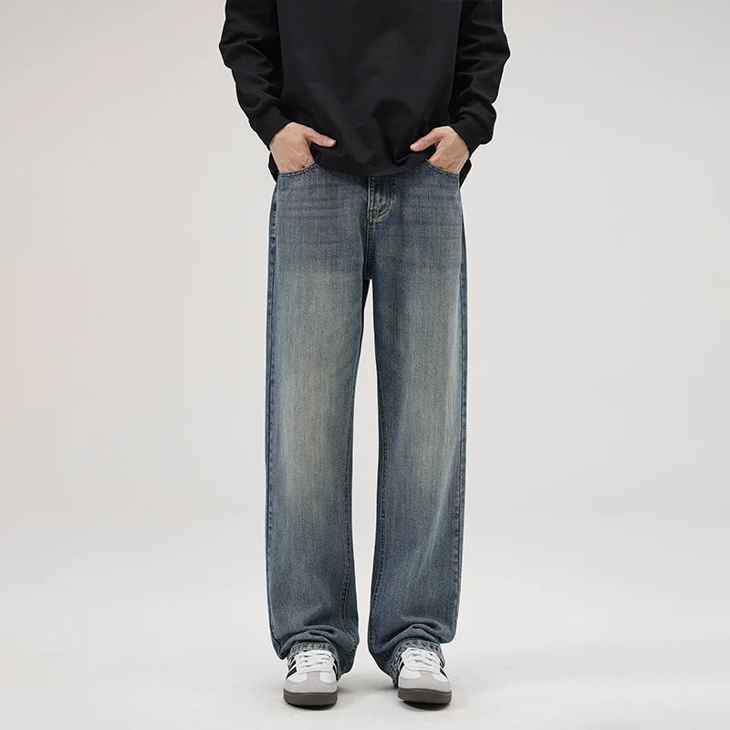 Herren Weite Vintage-inspirierte Komfort-Jeans mit geradem Bein Nord Taschen