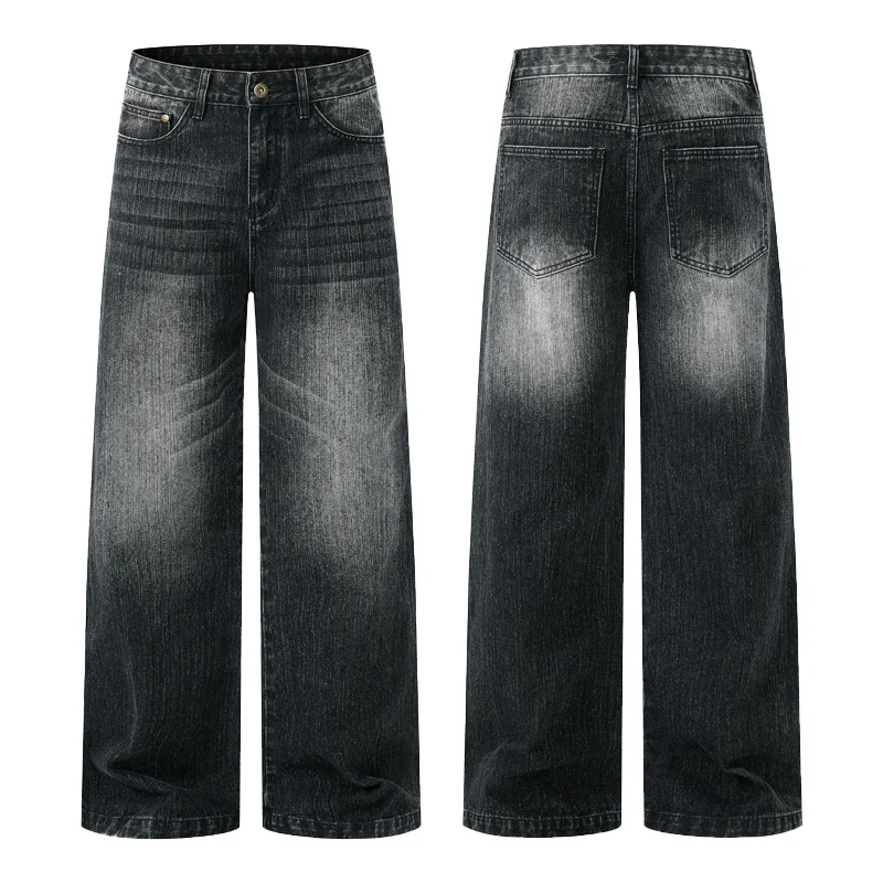 Herren Weite Vintage-inspirierte Five-Pocket-Denim-Jeans im Bodensaum-Baggy-Cut Nord Taschen