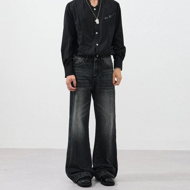 Herren Weite Vintage-inspirierte Five-Pocket-Denim-Jeans im Bodensaum-Baggy-Cut Nord Taschen