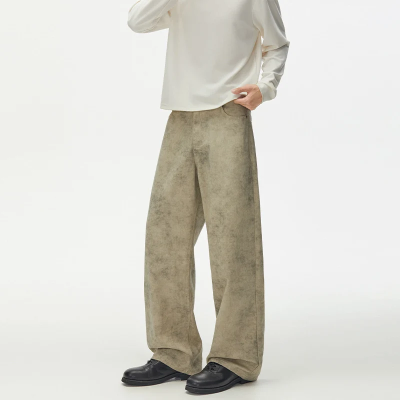 Herren Weite Velours-Optik Marlene‑Hose mit bodenlangem Saum und Relaxed‑Fit Nord Taschen