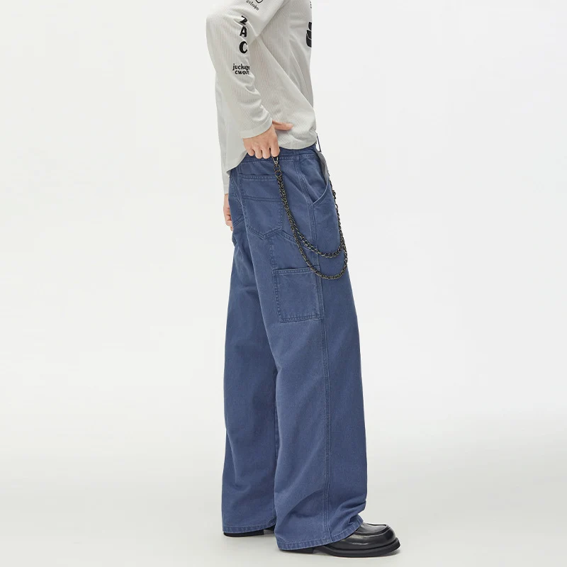 Herren Weite Utility-Denimhose mit Karabinerkette und Hammerschlaufe Nord Taschen