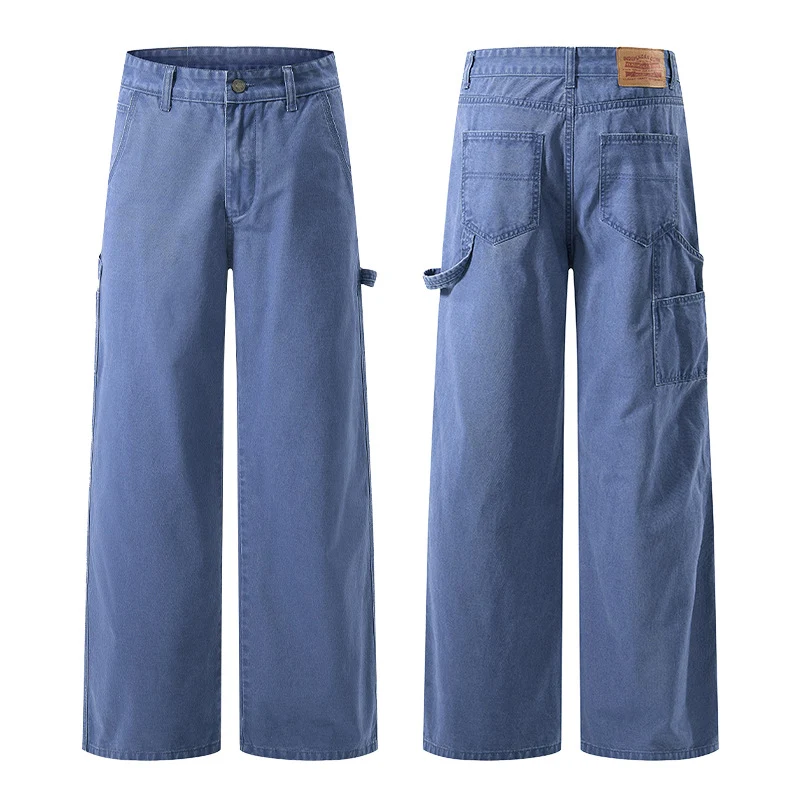 Herren Weite Utility-Denimhose mit Karabinerkette und Hammerschlaufe Nord Taschen