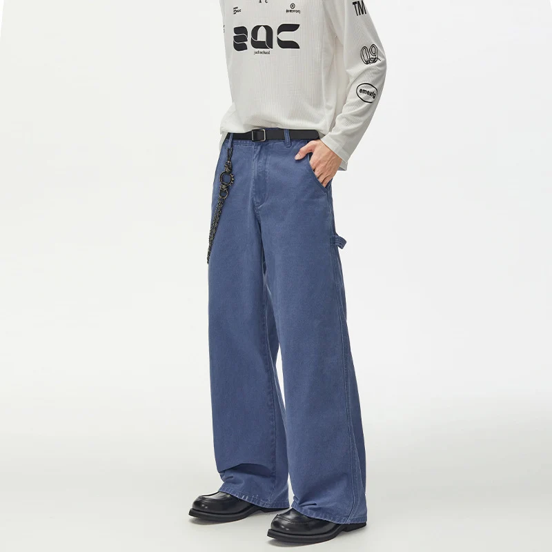 Herren Weite Utility-Denimhose mit Karabinerkette und Hammerschlaufe Nord Taschen