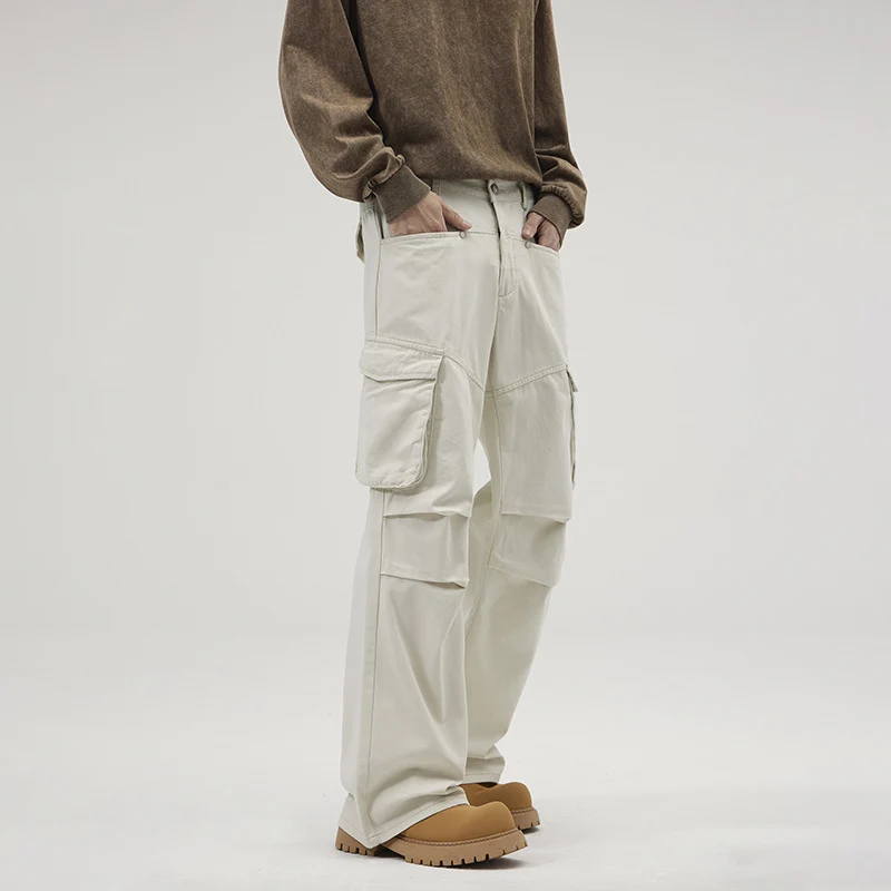Herren Weite Utility-Cargo-Hose mit Klappentaschen und verstärkten Kniepartien Nord Taschen