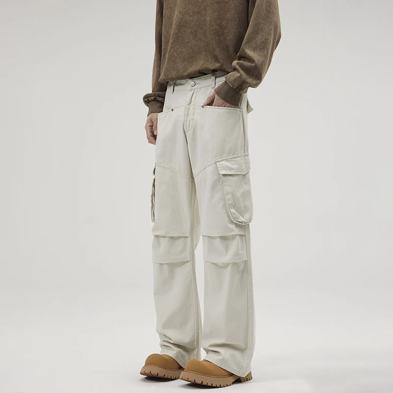 Herren Weite Utility-Cargo-Hose mit Klappentaschen und verstärkten Kniepartien Nord Taschen