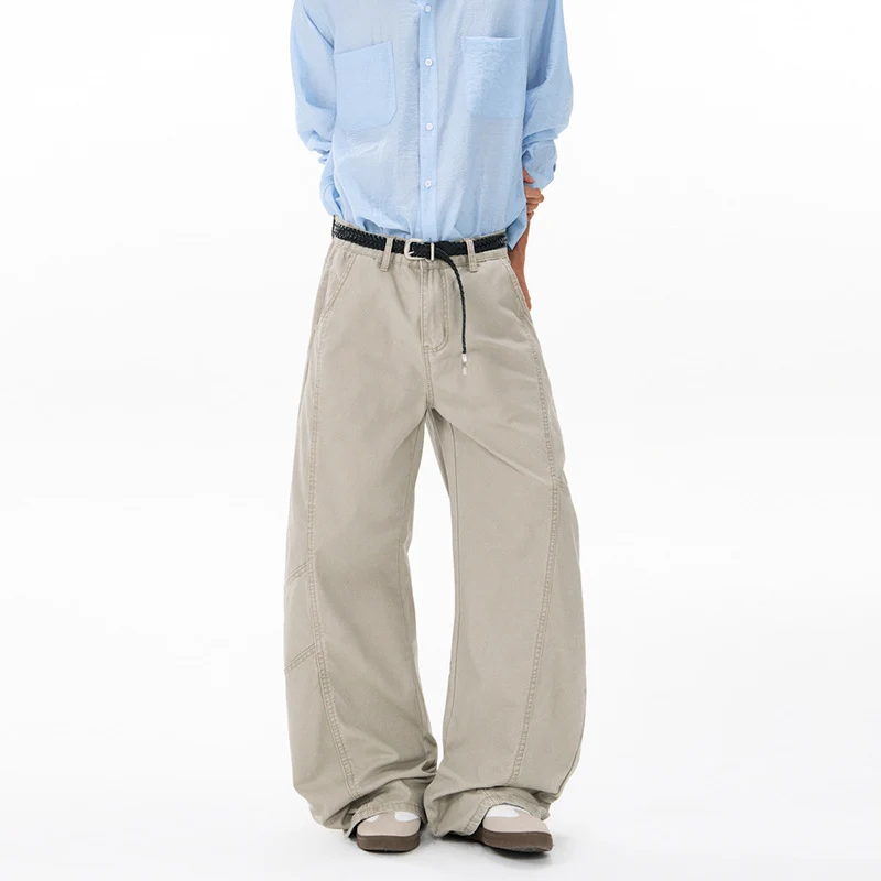 Herren Weite Twill-Palazzo-Hose mit tiefem Schritt und verstärkten Nähten Nord Taschen