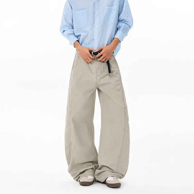 Herren Weite Twill-Palazzo-Hose mit tiefem Schritt und verstärkten Nähten Nord Taschen
