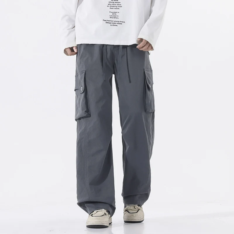 Herren Weite Twill-Cargohose mit Kordelbund und großen Patten-Taschen Nord Taschen