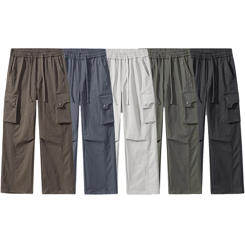 Herren Weite Twill-Cargohose mit Kordelbund und großen Patten-Taschen Nord Taschen