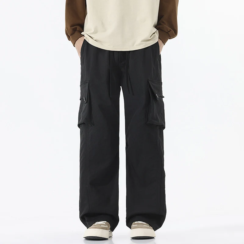 Herren Weite Twill-Cargohose mit Kordelbund und großen Patten-Taschen Nord Taschen
