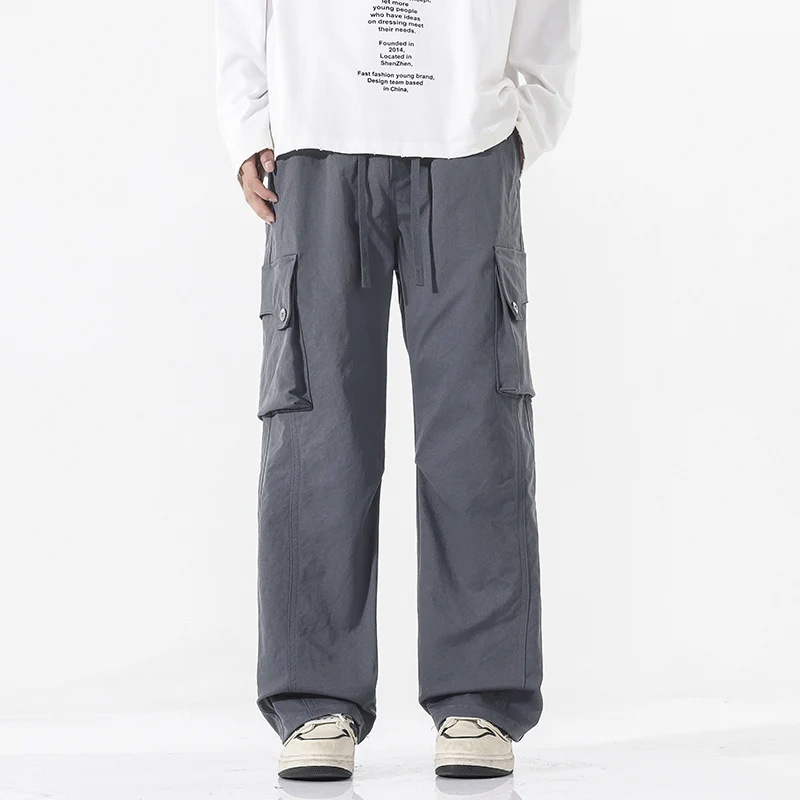 Herren Weite Twill-Cargohose mit Kordelbund und großen Patten-Taschen Nord Taschen