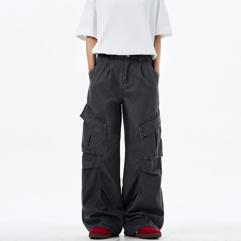 Herren weite technische Multi-Pocket Cargohose im Palazzoschnitt Nord Taschen