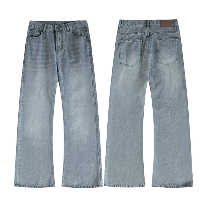 Herren Weite Schlagjeans aus gewaschenem Denim mit dezenten Fade-Effekten Nord Taschen