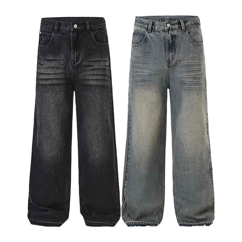 Herren Weite Relaxed-Denim-Jeans im Marlene-Baggy-Schnitt Nord Taschen