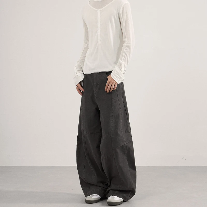 Herren Weite Paneel-Twill Palazzohose im Utility-Look Nord Taschen