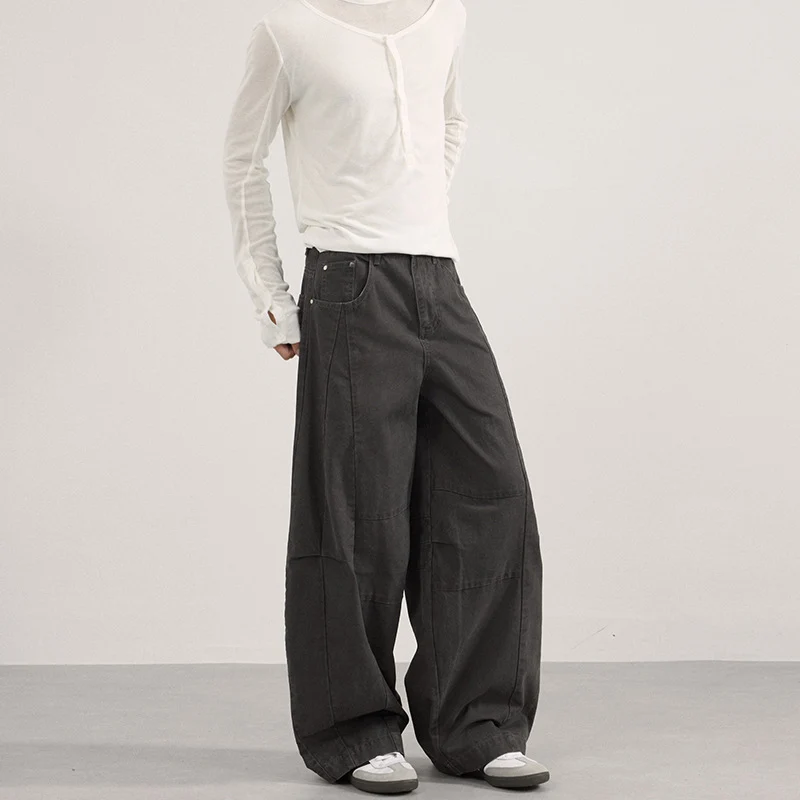 Herren Weite Paneel-Twill Palazzohose im Utility-Look Nord Taschen