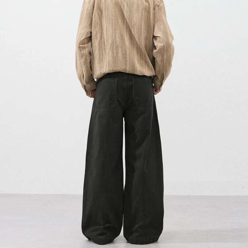 Herren Weite Paneel-Twill-Hose im Workwear-Look mit Knieabnähern Nord Taschen