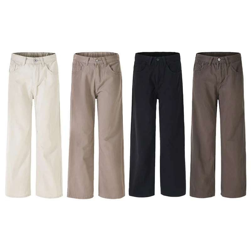 Herren weite, hochtaillierte Baumwollhose mit relaxed Fit Nord Taschen
