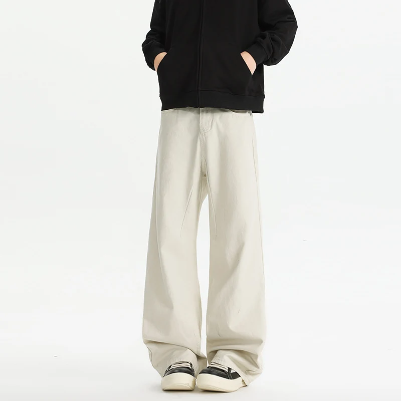 Herren weite, hochtaillierte Baumwollhose mit relaxed Fit Nord Taschen