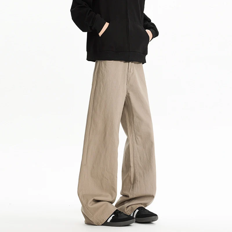Herren weite, hochtaillierte Baumwollhose mit relaxed Fit Nord Taschen