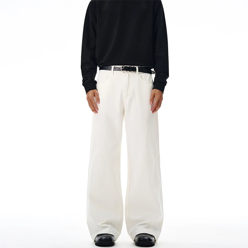 Herren Weite High‑Waist Denimhose mit weitem Bein und Cleanem Minimaldesign Nord Taschen