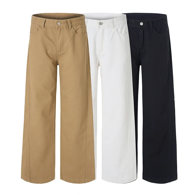 Herren Weite High‑Waist Denimhose mit weitem Bein und Cleanem Minimaldesign Nord Taschen