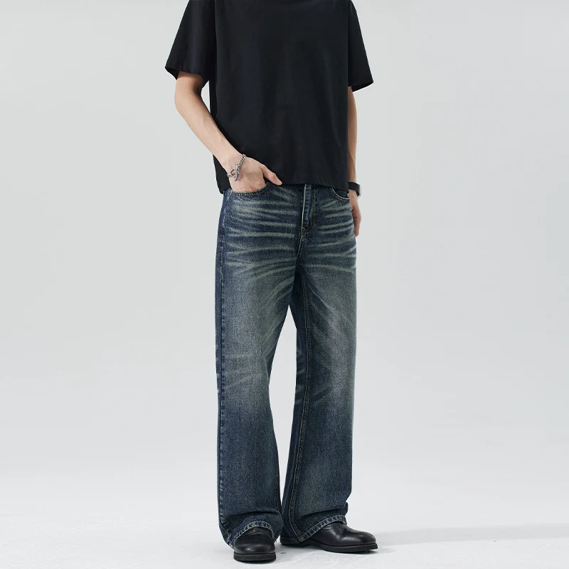 Herren Weite Flared-Jeans im Vintage-Look mit Whisker-Effekt Nord Taschen