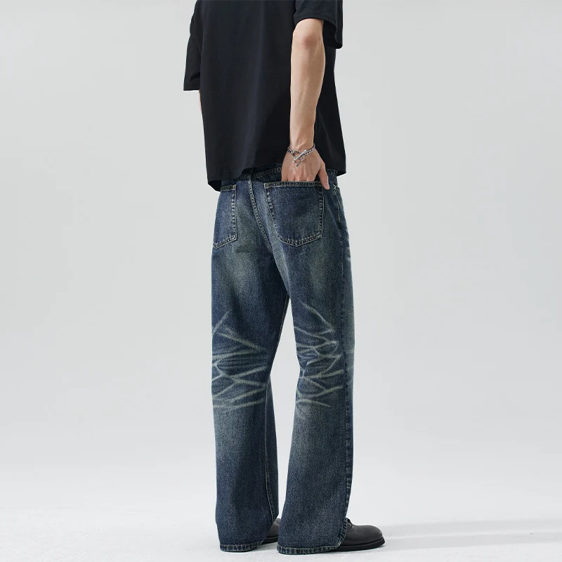 Herren Weite Flared-Jeans im Vintage-Look mit Whisker-Effekt Nord Taschen