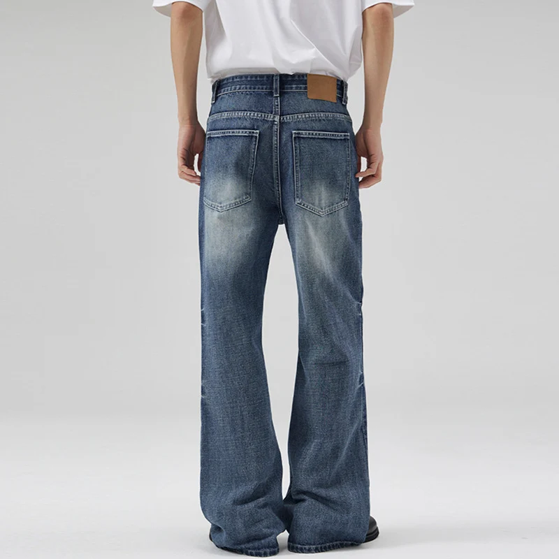 Herren Weite Five-Pocket-Jeans im Marlene-Baggy-Schnitt mit Used-Effekten Nord Taschen