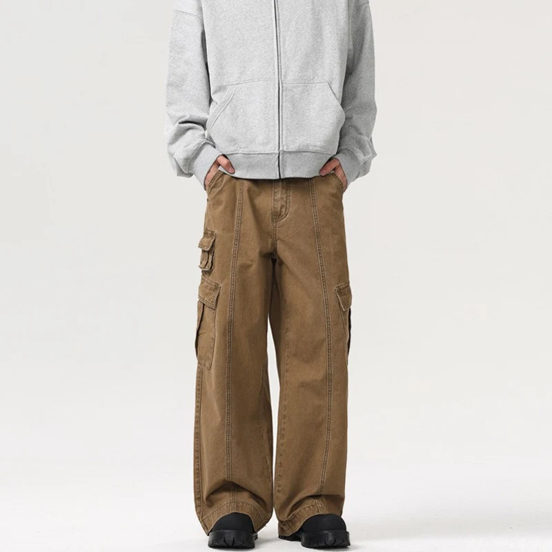 Herren weite Cargo-Hose aus robustem Baumwoll-Twill mit Utility-Taschen Nord Taschen