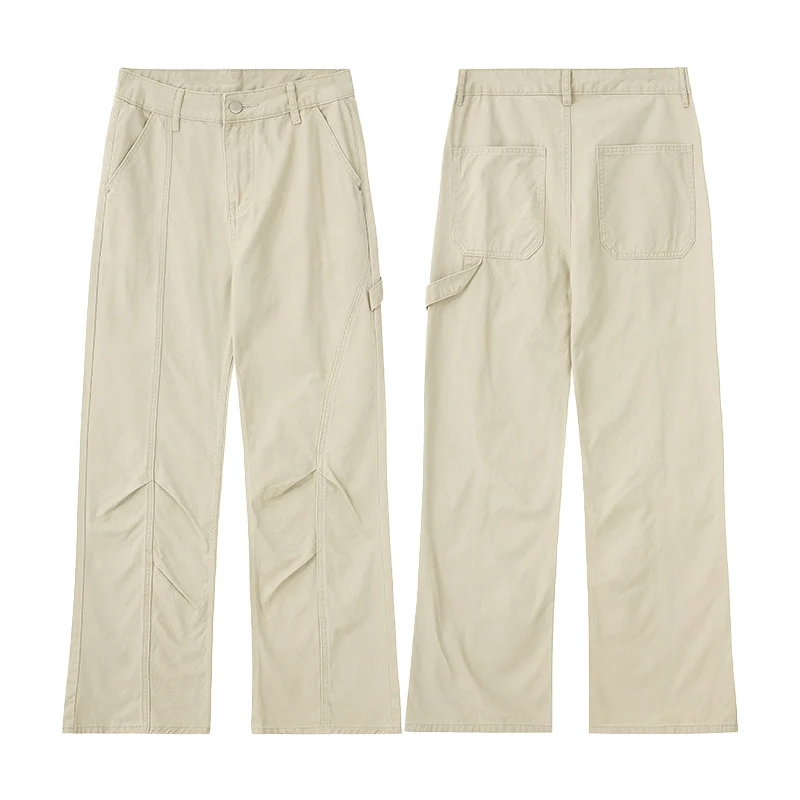Herren Weite Canvas-Cargohose im Workwear-Stil mit Carpenterschlaufe und geradem Bein Nord Taschen